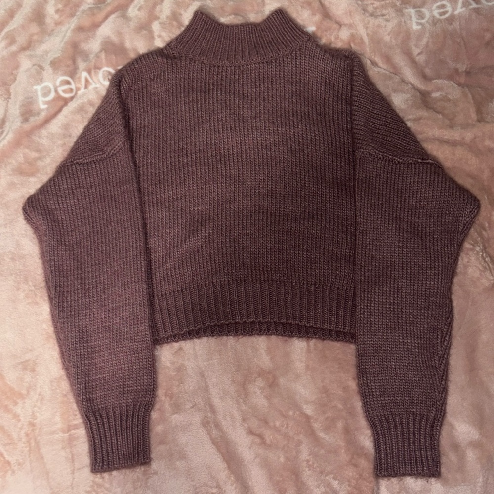 burgundy cropped sweater